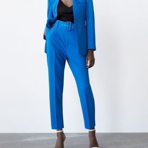 ZARA Straight Leg Belted Trousers